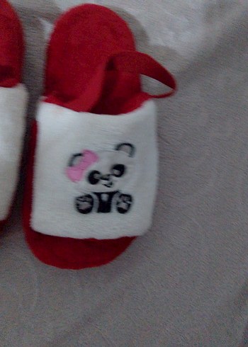 Kız Çocuk Kırmızı Polar Terlik - Görsel 2