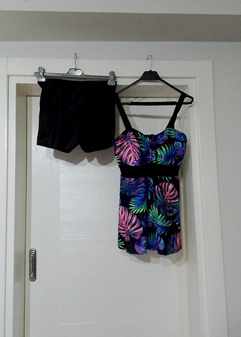 Renkli Desenli  etekli şortlu Kadın Mayo - Görsel 4