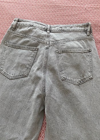 38 Beden Gri Kadın Denim Midi Boy Jean