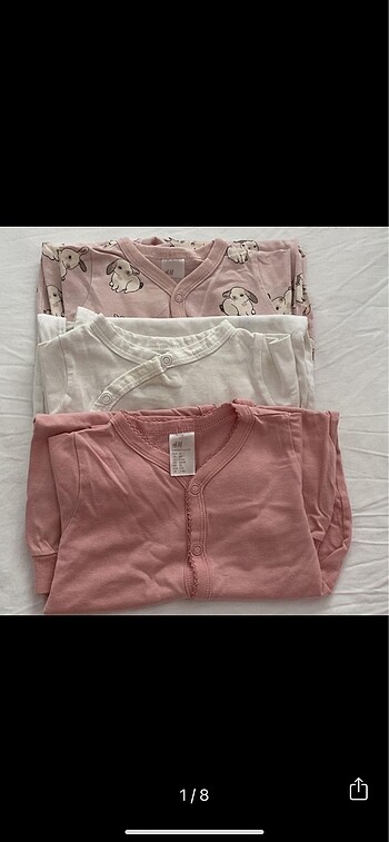 H&M kız bebek üçlü tulum