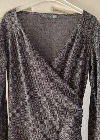 koton degaje yaka minik desenli kışlık elbise - Görsel 2