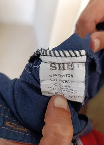 She She marka likralı dirsekleri nubuk detaylı keten g