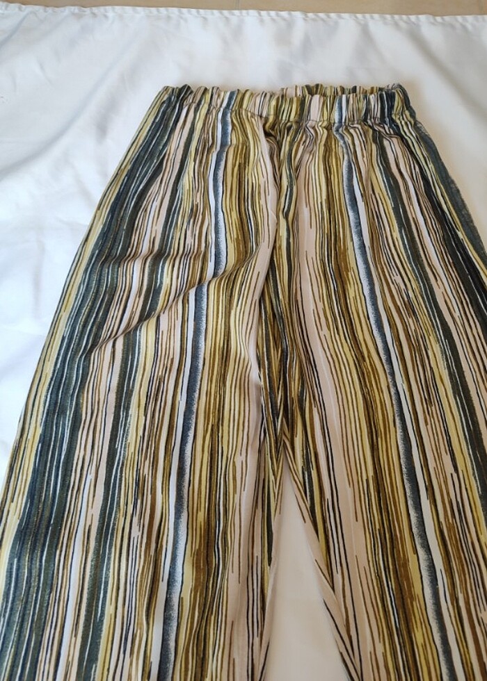 boyner yazlık tiril tiril kumaştan çizgili pantolon - Görsel 2