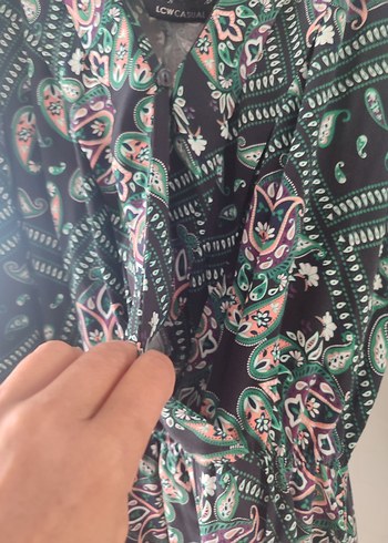 lcw kruvaze yaka kloş elbise - Görsel 3