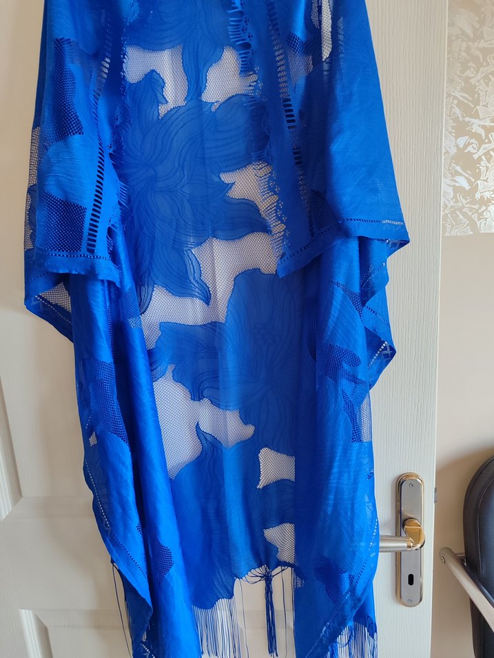 lacivert Drapeli Kadın Bohem pareo - Görsel 4