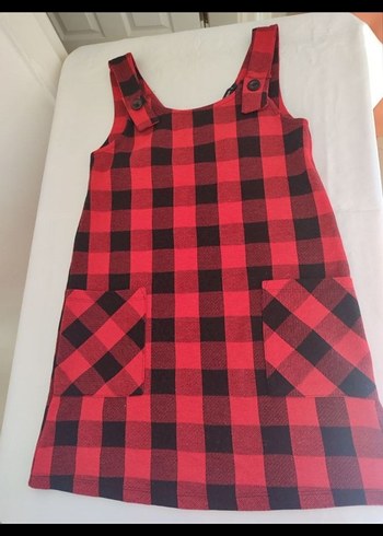 LCW kırmızı_siyah kareli cepli mini salopet - Görsel 2