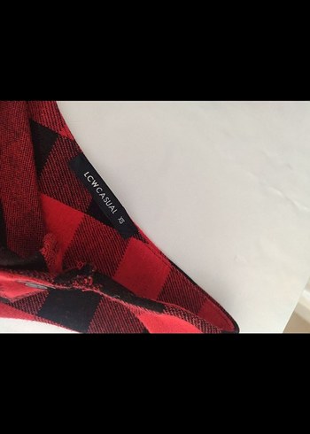 LCW kırmızı_siyah kareli cepli mini salopet - Görsel 6