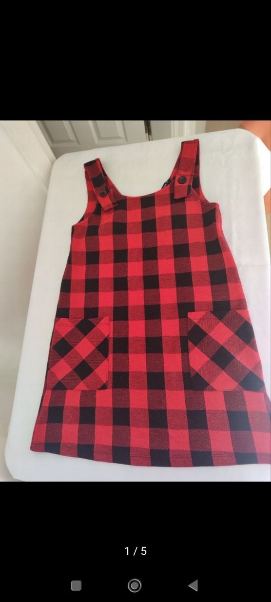 LCW kırmızı_siyah kareli cepli mini salopet - Görsel 4