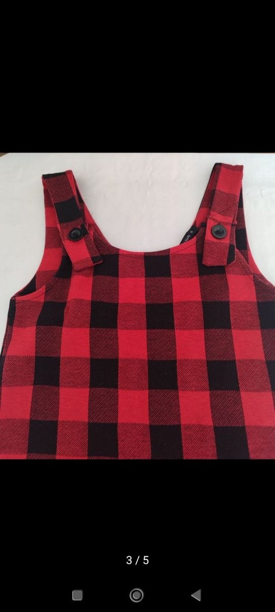 LCW kırmızı_siyah kareli cepli mini salopet - Görsel 3