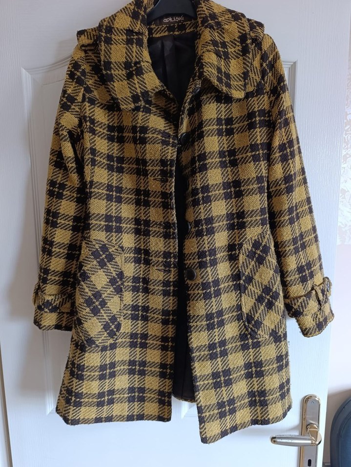 adil ışık diz üstü sarı& kahverengi renklerde manto.. - Görsel 4