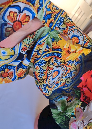 Diğer özel dikim yarasa fakir kol kolları yırtmaçlı bluz