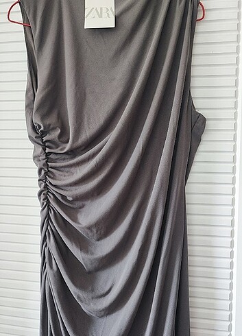 Zara drape detaylı elbise - Görsel 5