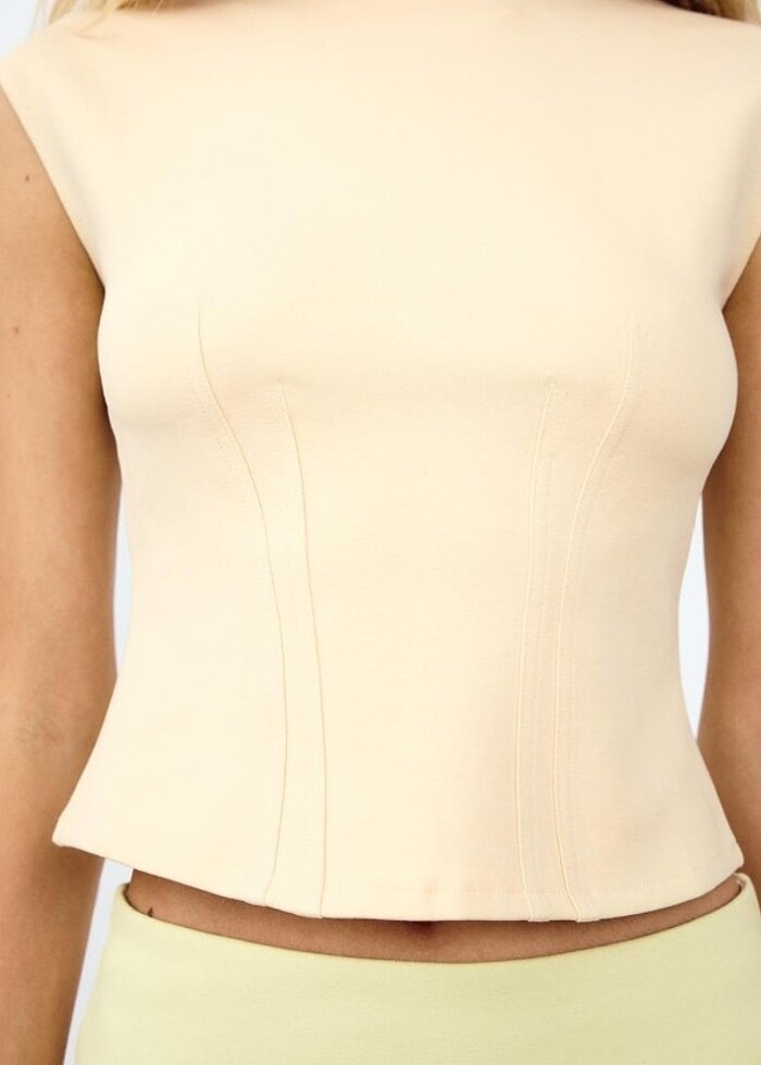 Zara korse etkili interlok top - Görsel 3