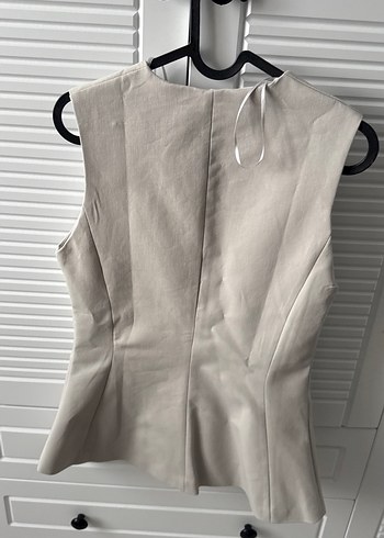 Beyaz  Midi Kadın Yelek - Görsel 6