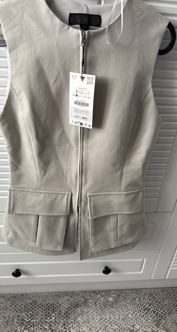 Beyaz  Midi Kadın Yelek - Görsel 5