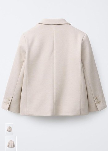 Zara Bej erkek cocuk Düğmeli Blazer Ceket - Görsel 2