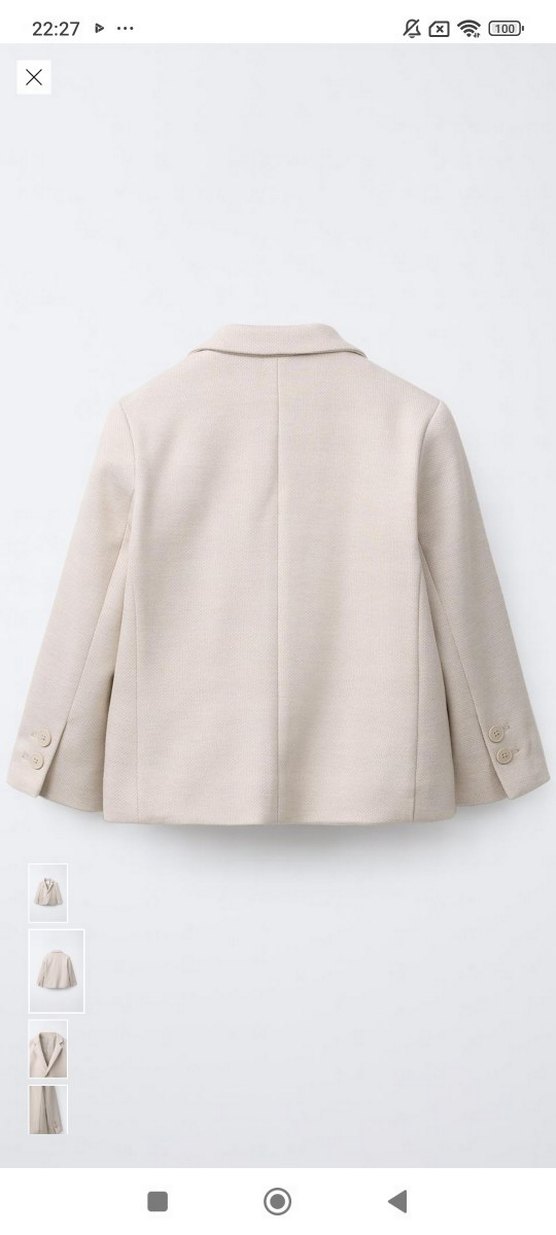 Zara Bej erkek cocuk Düğmeli Blazer Ceket - Görsel 2