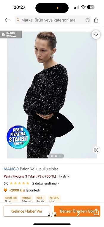 xs Beden Payet elbise