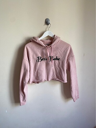 Baskılı Crop Sweatshirt