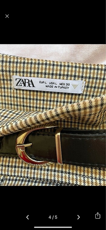 l Beden kahverengi Renk Zara kemerli şort etek