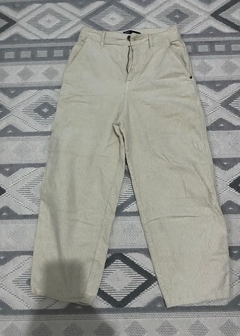 Bej Kadın Pamuklu Rahat Kesim Pantolon
