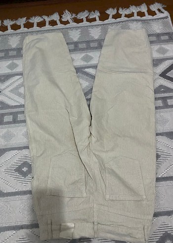 Zara Bej Kadın Pamuklu Rahat Kesim Pantolon