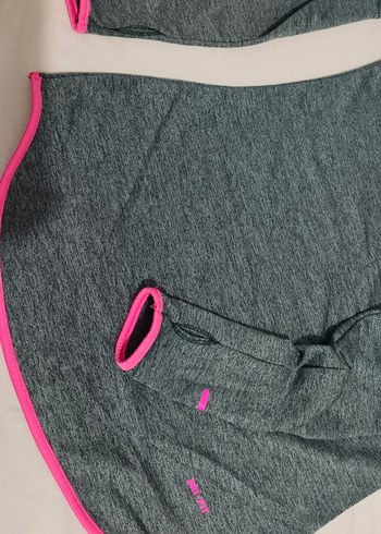 Gri Kadın Spor Uzun Kollu Parmak Detaylı Fermuarlı Nike Sweat - Görsel 3