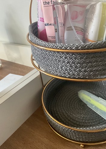 Beden Gri Makyaj Organizer Sepeti
