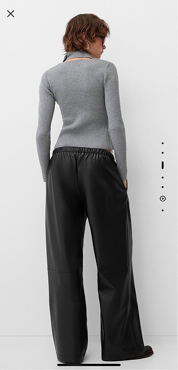 Bershka Bershka suni deri spor pantolon