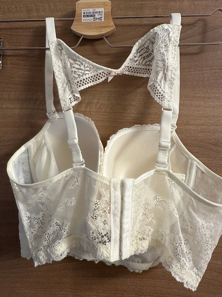Beyaz dantel toparlayıcı sütyen - Görsel 2