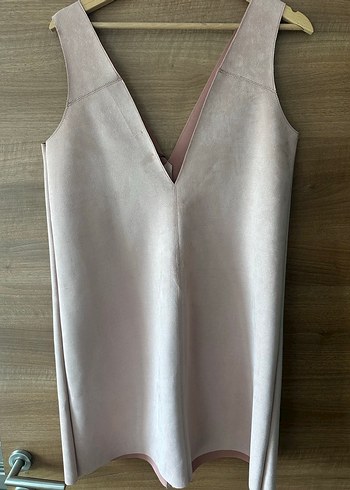 Zara pudra Süet Elbise - Görsel 2