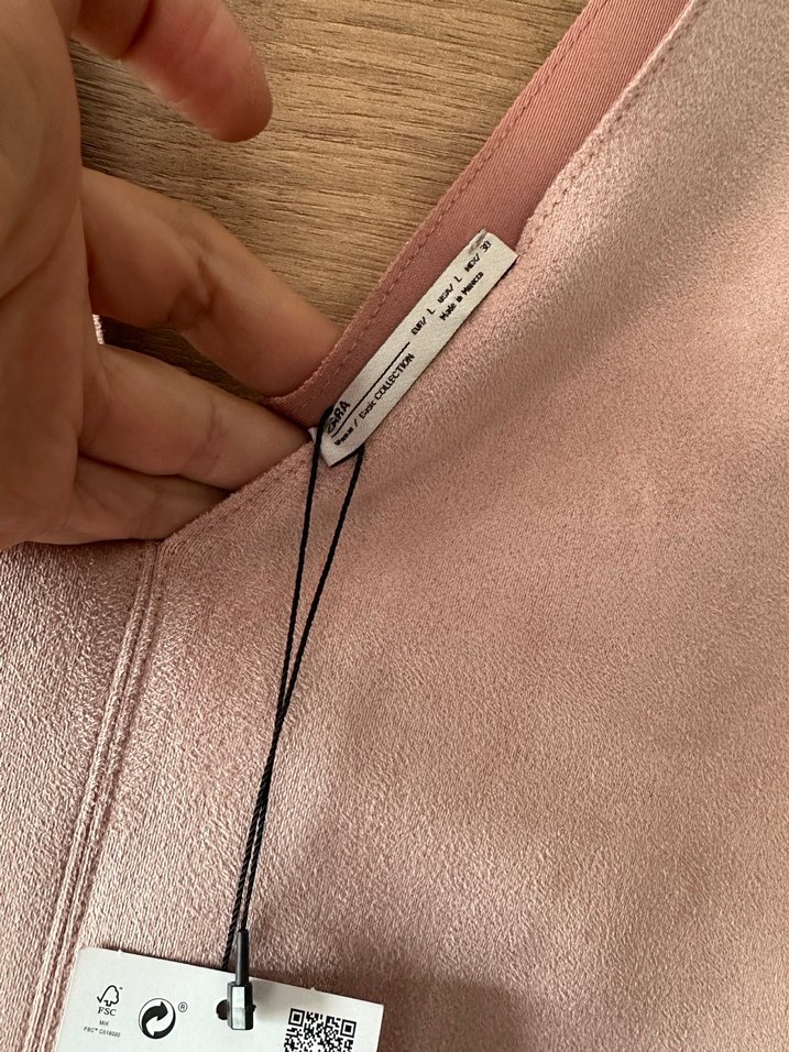 Zara pudra Süet Elbise - Görsel 3