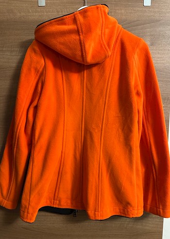 Turuncu Fermuarlı Kadın Polar Ceket - Görsel 5