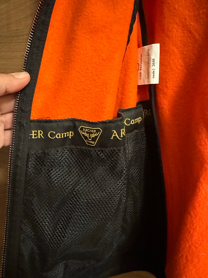 Turuncu Fermuarlı Kadın Polar Ceket - Görsel 3