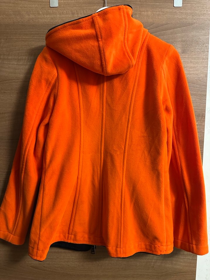 Turuncu Fermuarlı Kadın Polar Ceket - Görsel 5