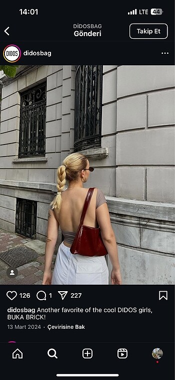 Didos bag bordo çanta