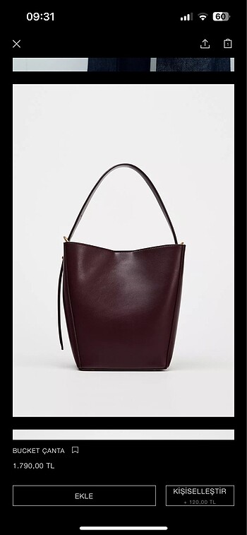 Zara Zara bucket çanta