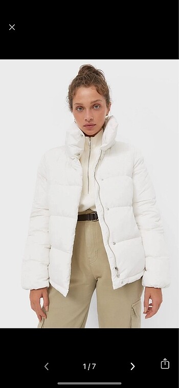 stradivarius beyaz mont