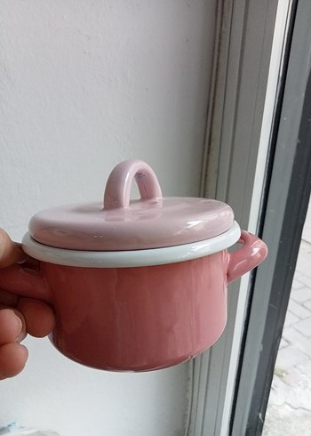 Pastel Pembe Kapaklı Mini Tencere