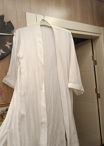 Beyaz Midi Kadın Kimono - Görsel 2