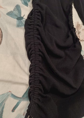 Siyah Drapeli Yüksek Yakalı yandan bağlamalı elbise - Görsel 4