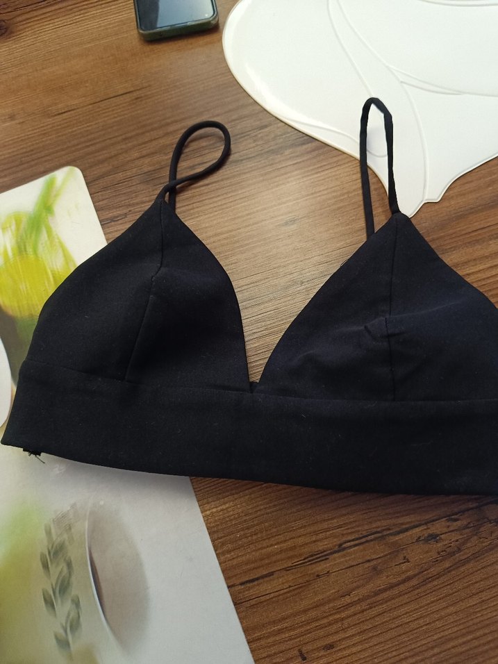 Siyah Minimalist Gotik Mini Sütyen - Görsel 2