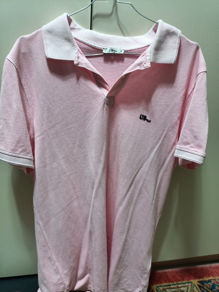 Pembe Kısa Kollu Polo Tişört - Görsel 2