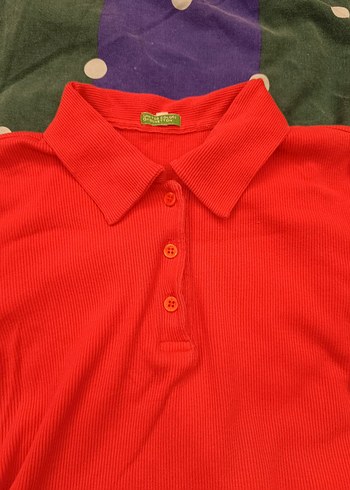 Kız Çocuk Kırmızı Polo Yaka Tişört - Görsel 5