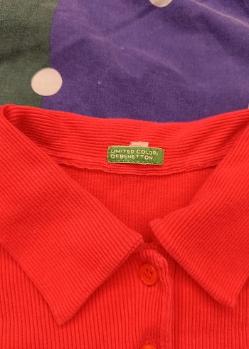 Kız Çocuk Kırmızı Polo Yaka Tişört - Görsel 4