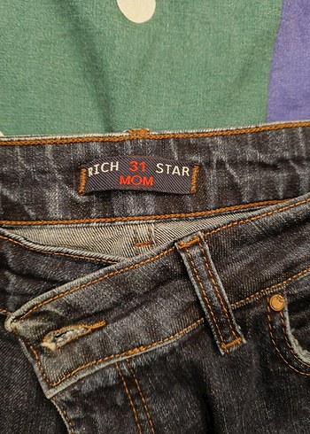 Kadın Bağcıklı Loose Fit Midi Kot Pantolonmom jeins - Görsel 5