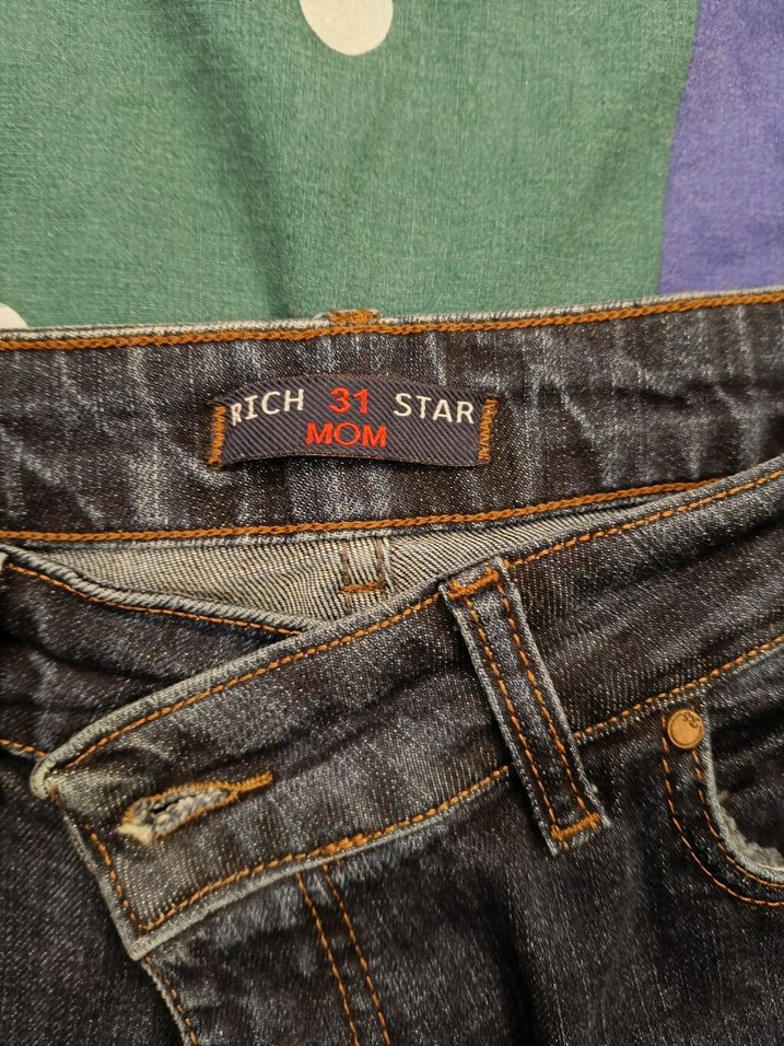 Kadın Bağcıklı Loose Fit Midi Kot Pantolonmom jeins - Görsel 5