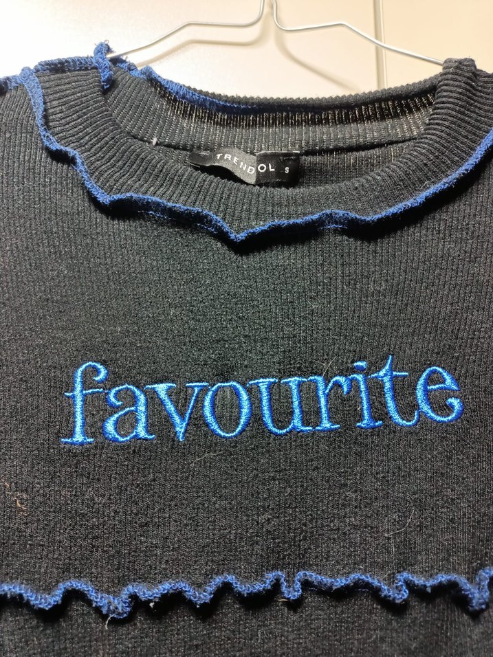 Mavi Nakışlı Uzun Kollu Triko Elbise - Görsel 4