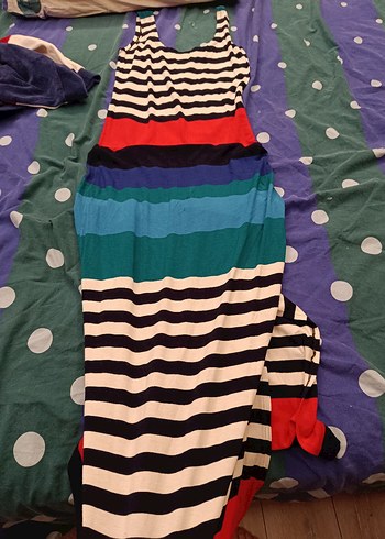 Çok Renkli Bohem Kadın Triko Elbise - Görsel 3