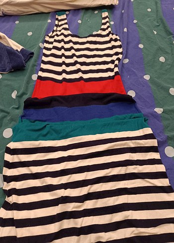 Çok Renkli Bohem Kadın Triko Elbise - Görsel 2